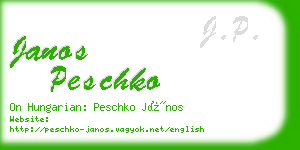 janos peschko business card